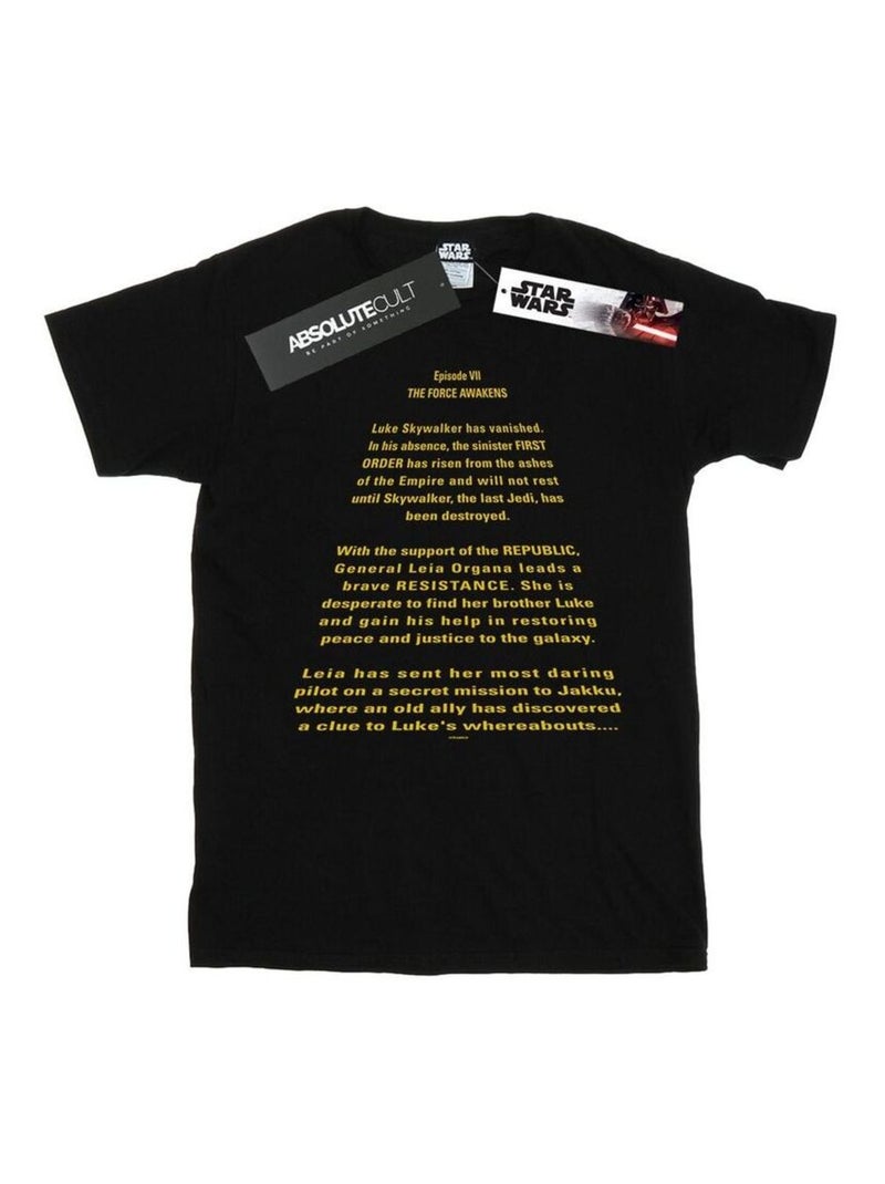 Star Wars - T-shirt THE FORCE AWAKENS OPENING CRAWL Noir - Kiabi