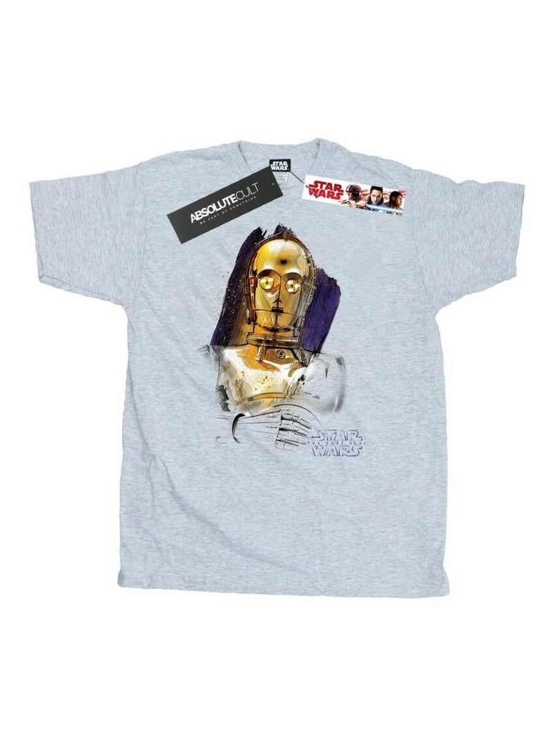 Star Wars - T-shirt THE LAST JEDI Gris chiné - Kiabi