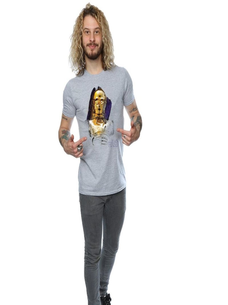 Star Wars - T-shirt THE LAST JEDI Gris chiné - Kiabi