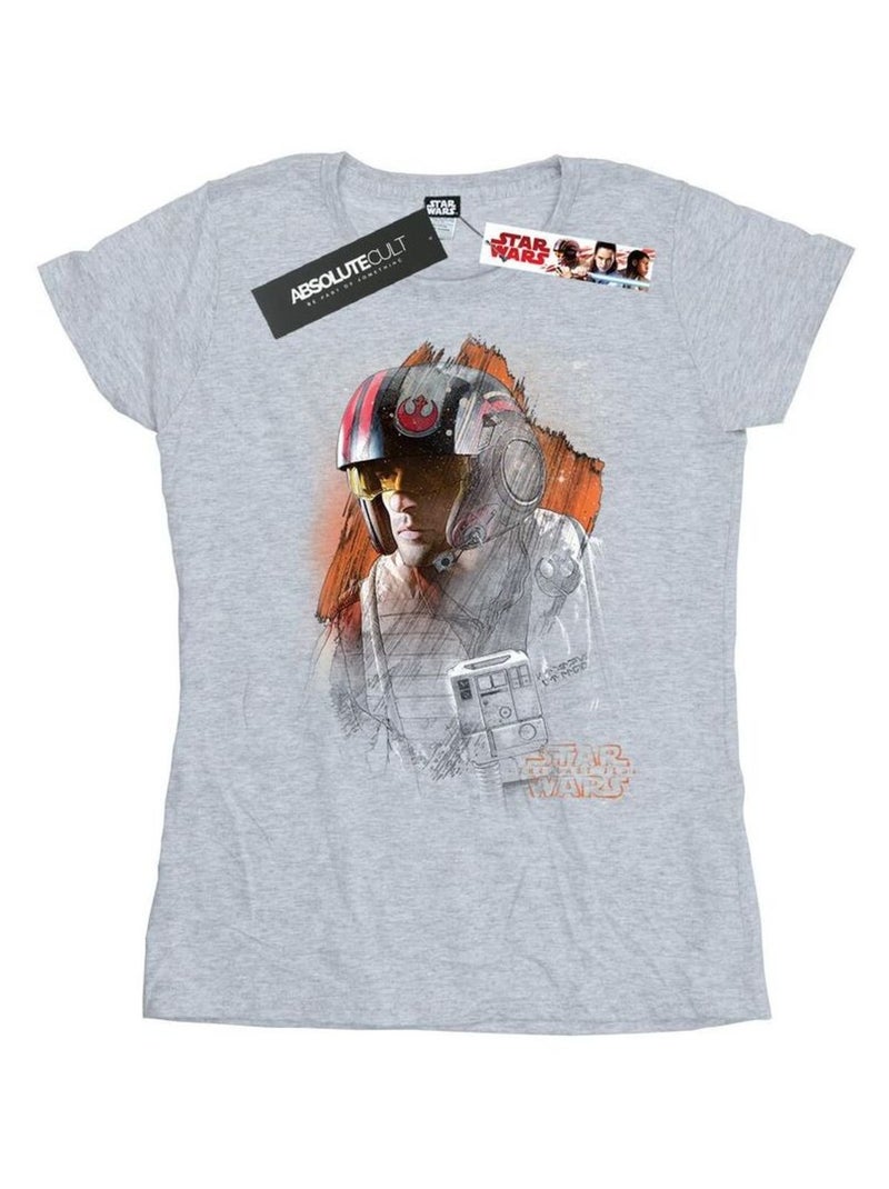 Star Wars - T-shirt THE LAST JEDI Gris chiné - Kiabi
