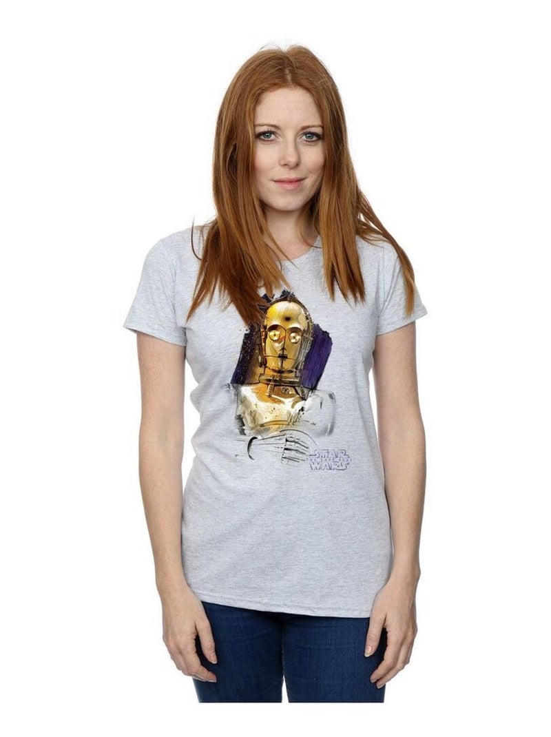 Star Wars - T-shirt THE LAST JEDI Gris chiné - Kiabi