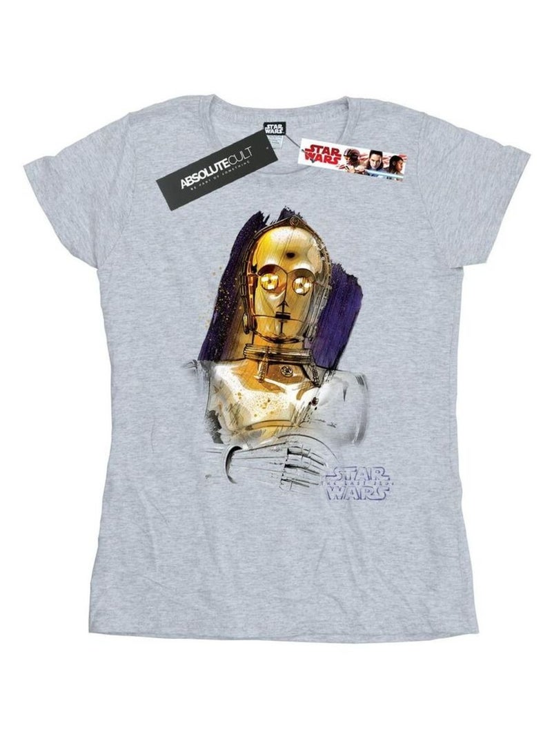 Star Wars - T-shirt THE LAST JEDI Gris chiné - Kiabi