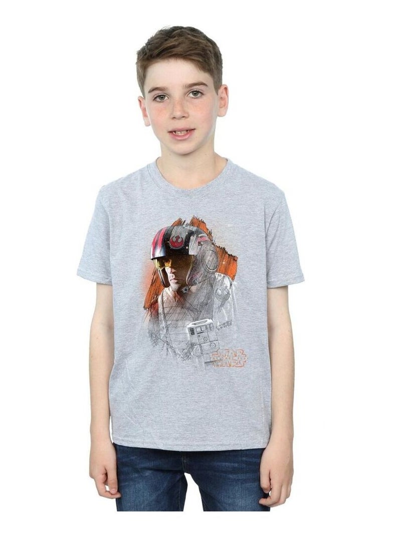 Star Wars - T-shirt THE LAST JEDI Gris chiné - Kiabi