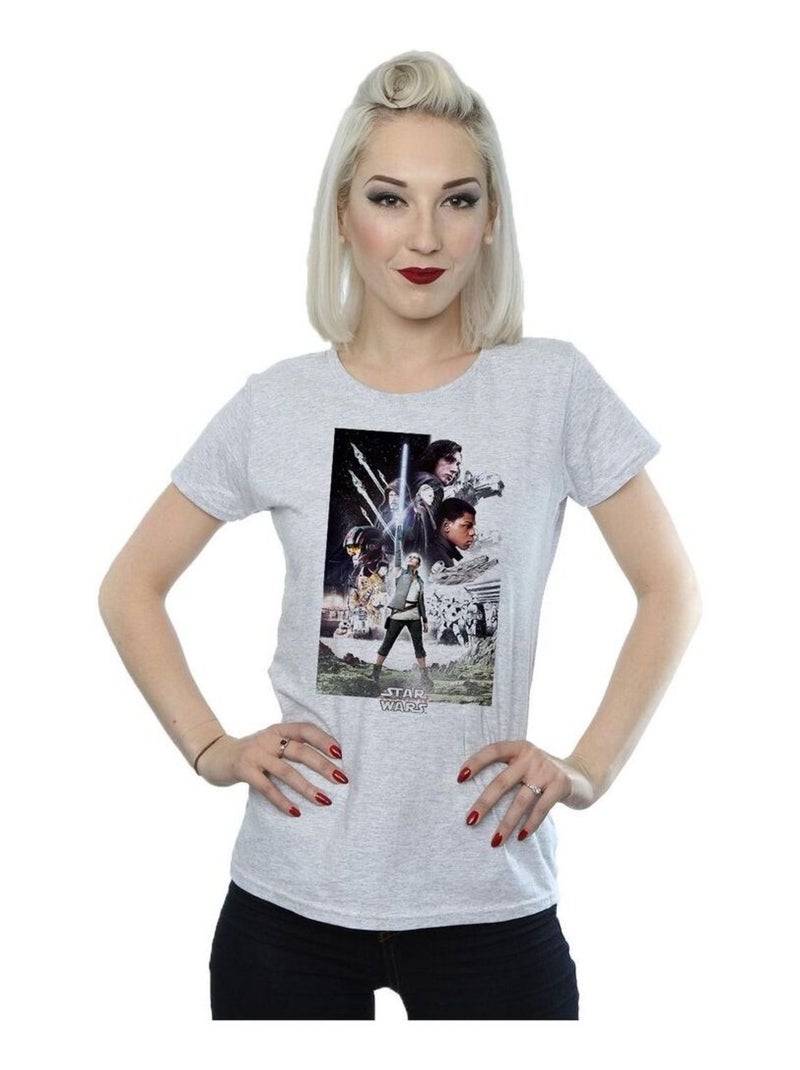 Star Wars - T-shirt THE LAST JEDI Gris chiné - Kiabi
