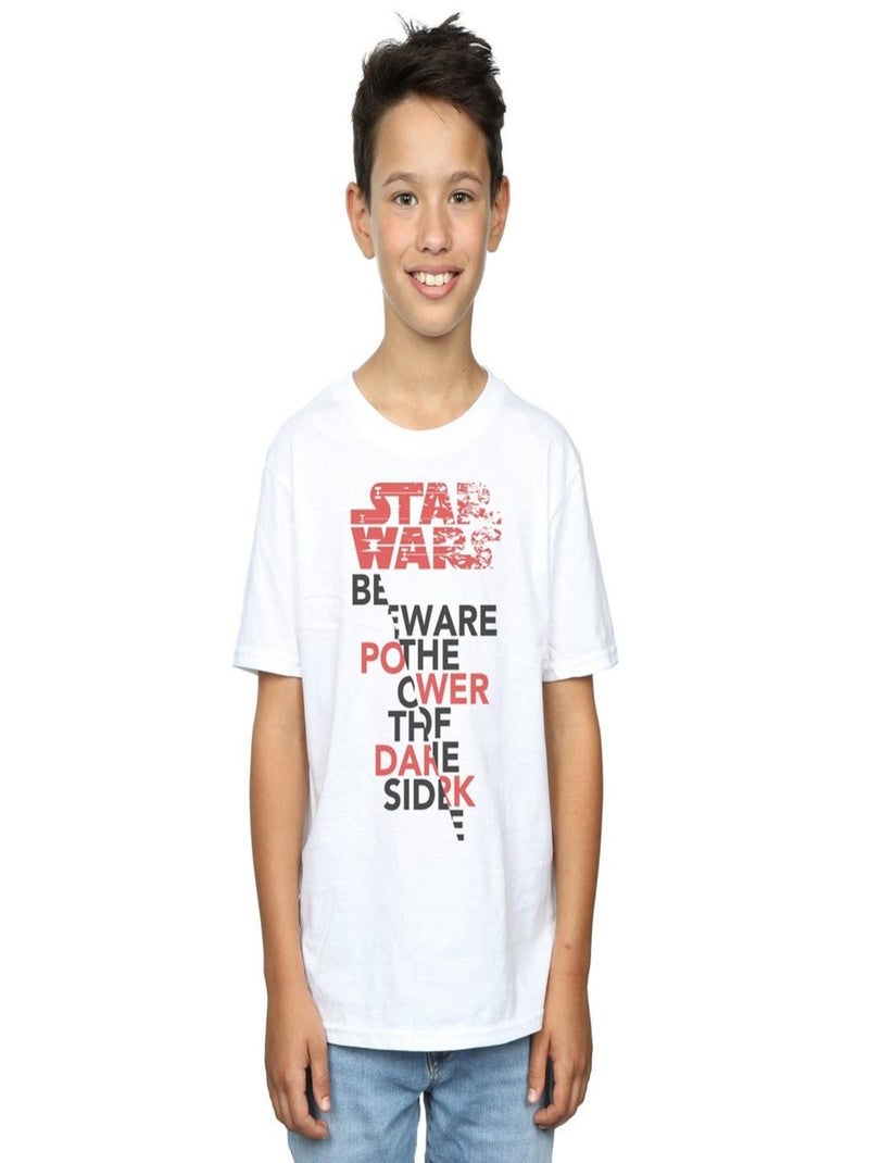 Star Wars - T-shirt THE LAST JEDI POWER OF THE DARK SIDE Blanc - Kiabi