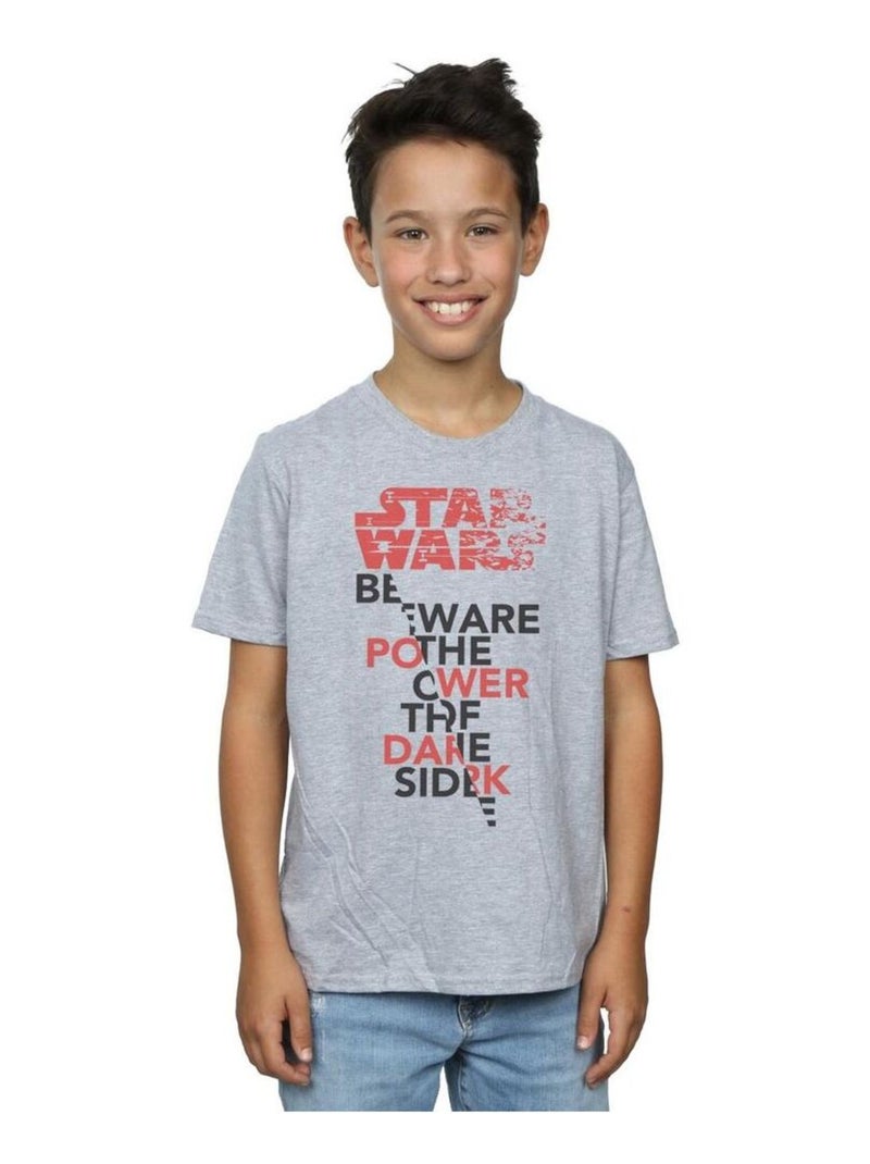 Star Wars - T-shirt THE LAST JEDI POWER OF THE DARK SIDE Gris chiné - Kiabi
