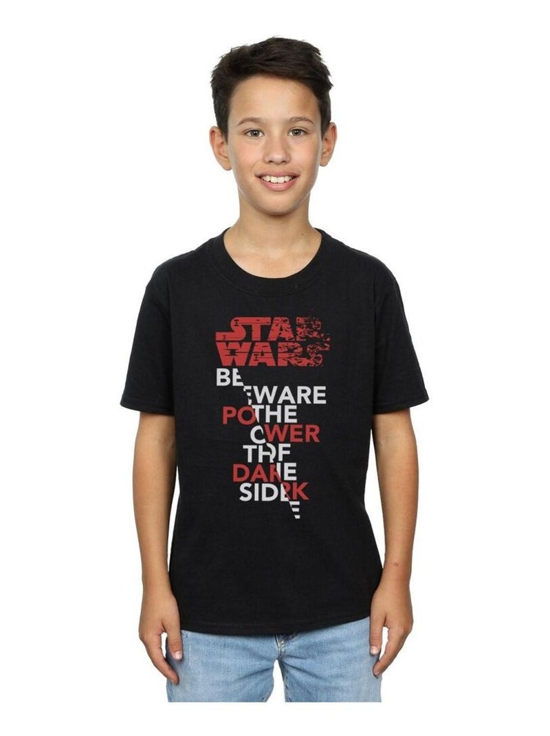 Star Wars - T-shirt THE LAST JEDI POWER OF THE DARK SIDE Noir - Kiabi