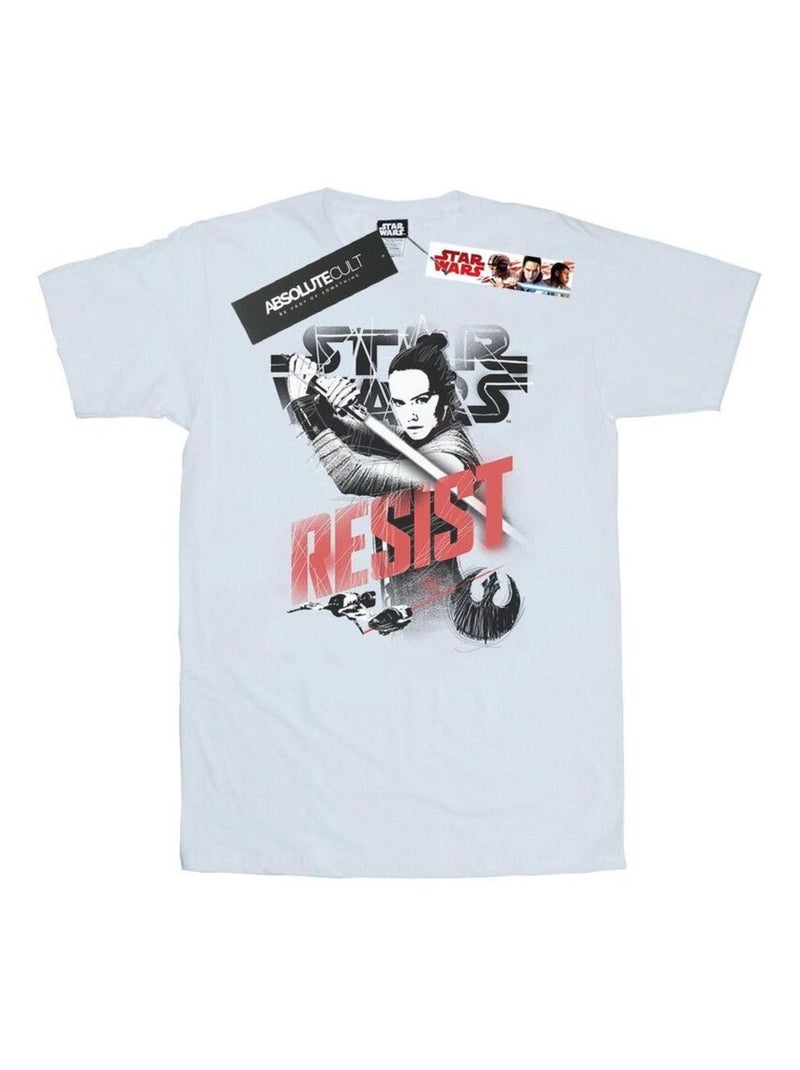 Star Wars - T-shirt THE LAST JEDI RESIST Blanc - Kiabi