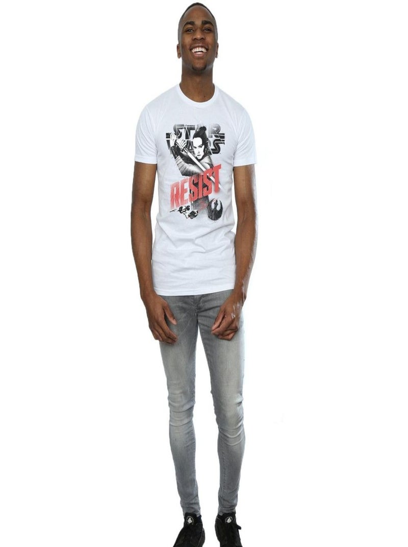 Star Wars - T-shirt THE LAST JEDI RESIST Blanc - Kiabi