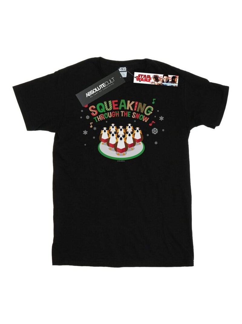 Star Wars - T-shirt THE LAST JEDI SQUEAKING ROLLING THROUGH THE SNOW Noir - Kiabi