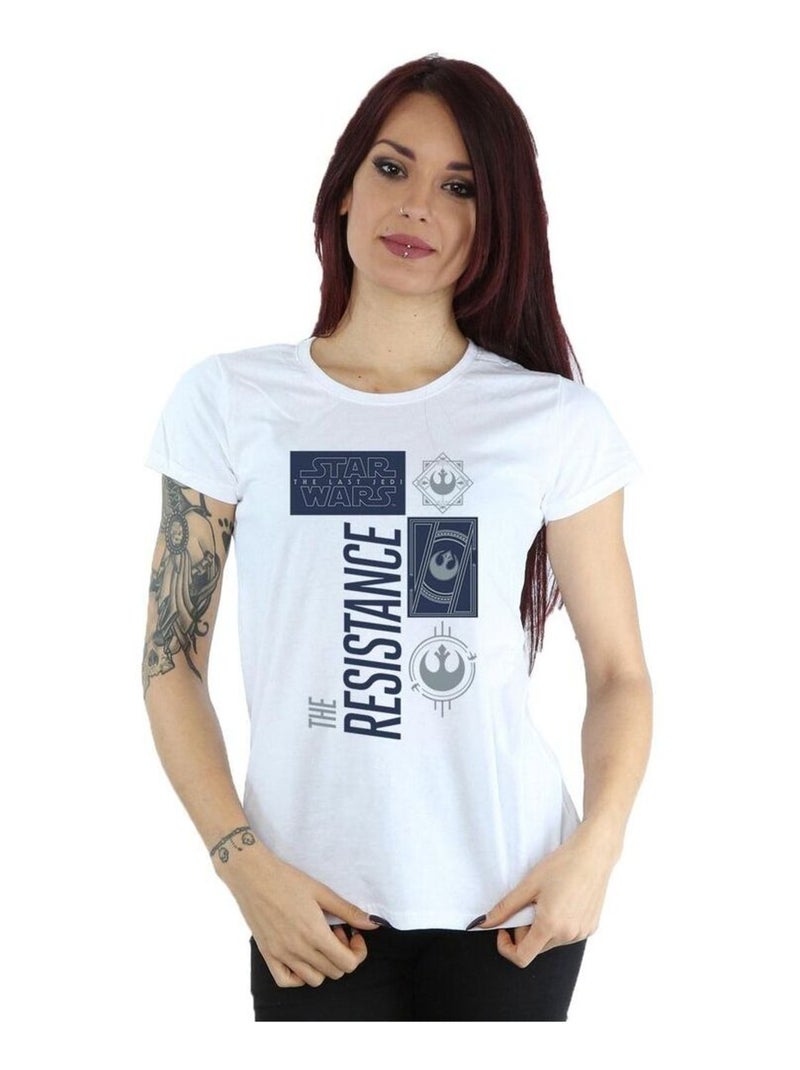 Star Wars - T-shirt THE LAST JEDI THE RESISTANCE Blanc - Kiabi