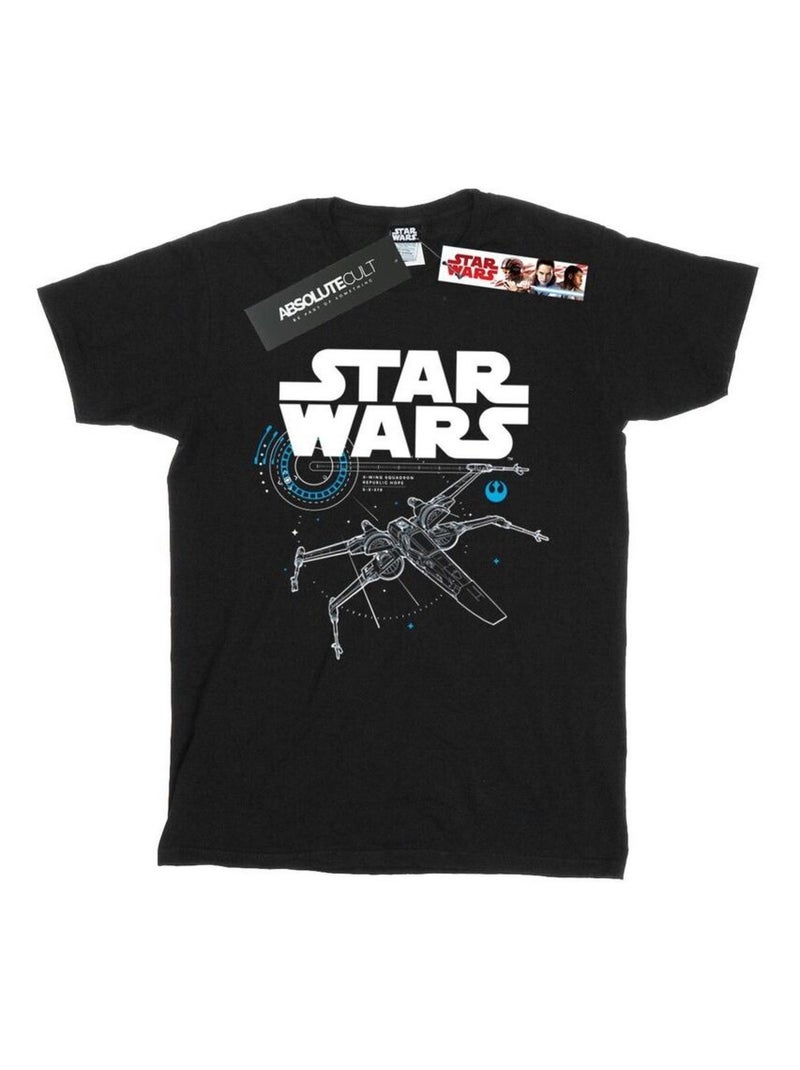 Star Wars - T-shirt THE LAST JEDI X-WING Noir - Kiabi