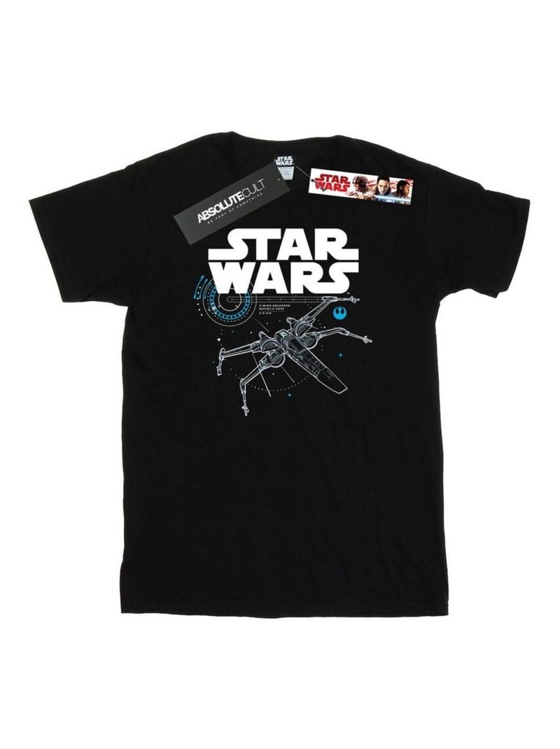 Star Wars - T-shirt THE LAST JEDI X-WING Noir - Kiabi