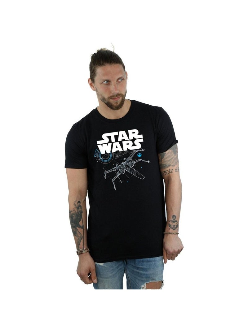 Star Wars - T-shirt THE LAST JEDI X-WING Noir - Kiabi
