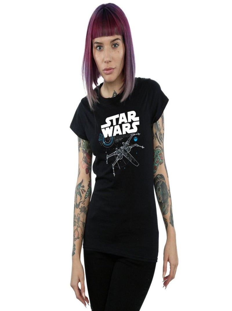 Star Wars - T-shirt THE LAST JEDI X-WING Noir - Kiabi