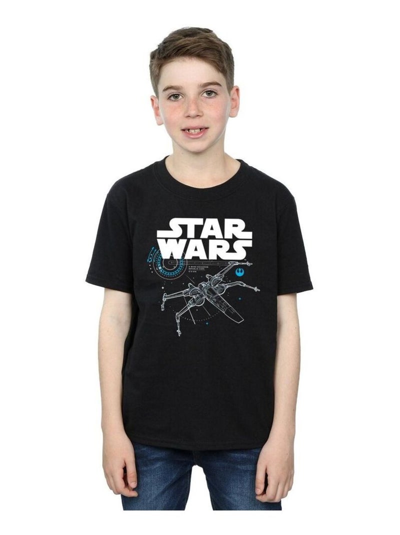 Star Wars - T-shirt THE LAST JEDI X-WING Noir - Kiabi