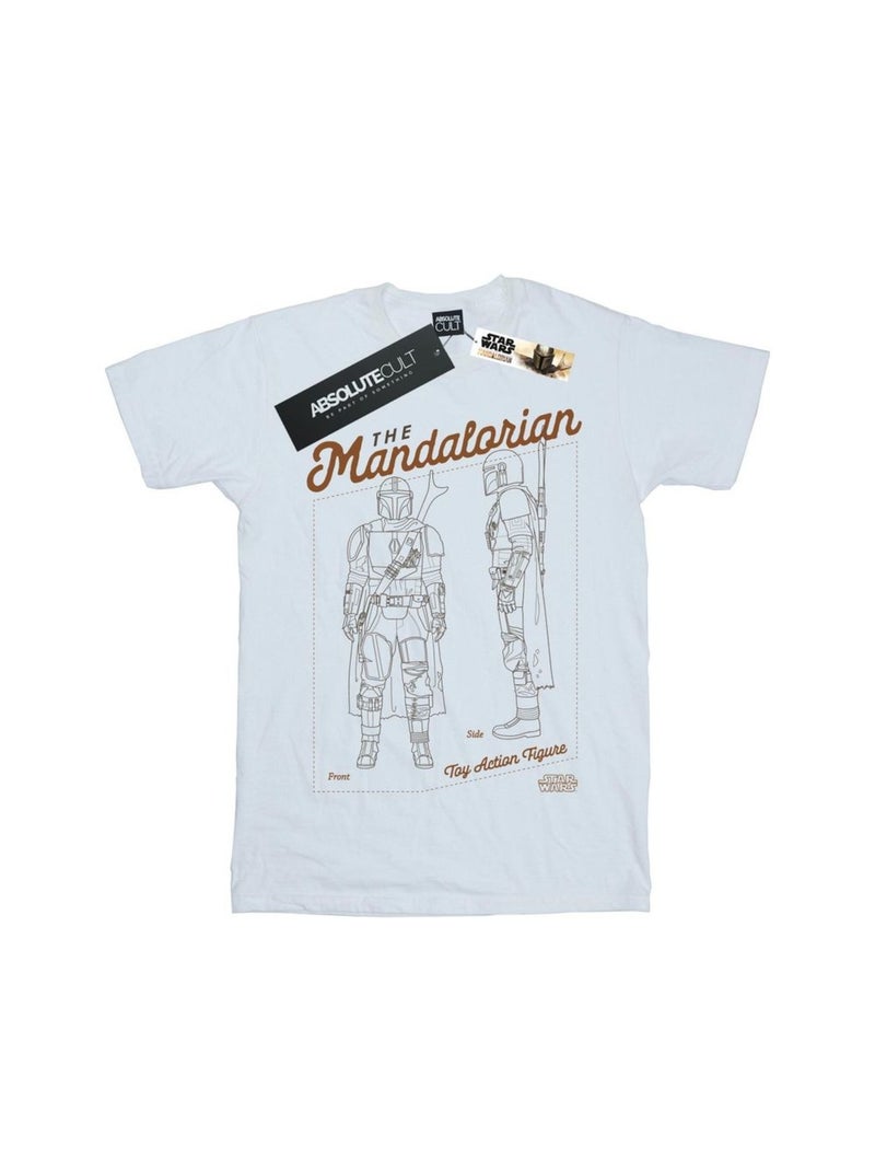 Star Wars - T-shirt THE MANDALORIAN ACTION FIGURE Blanc - Kiabi