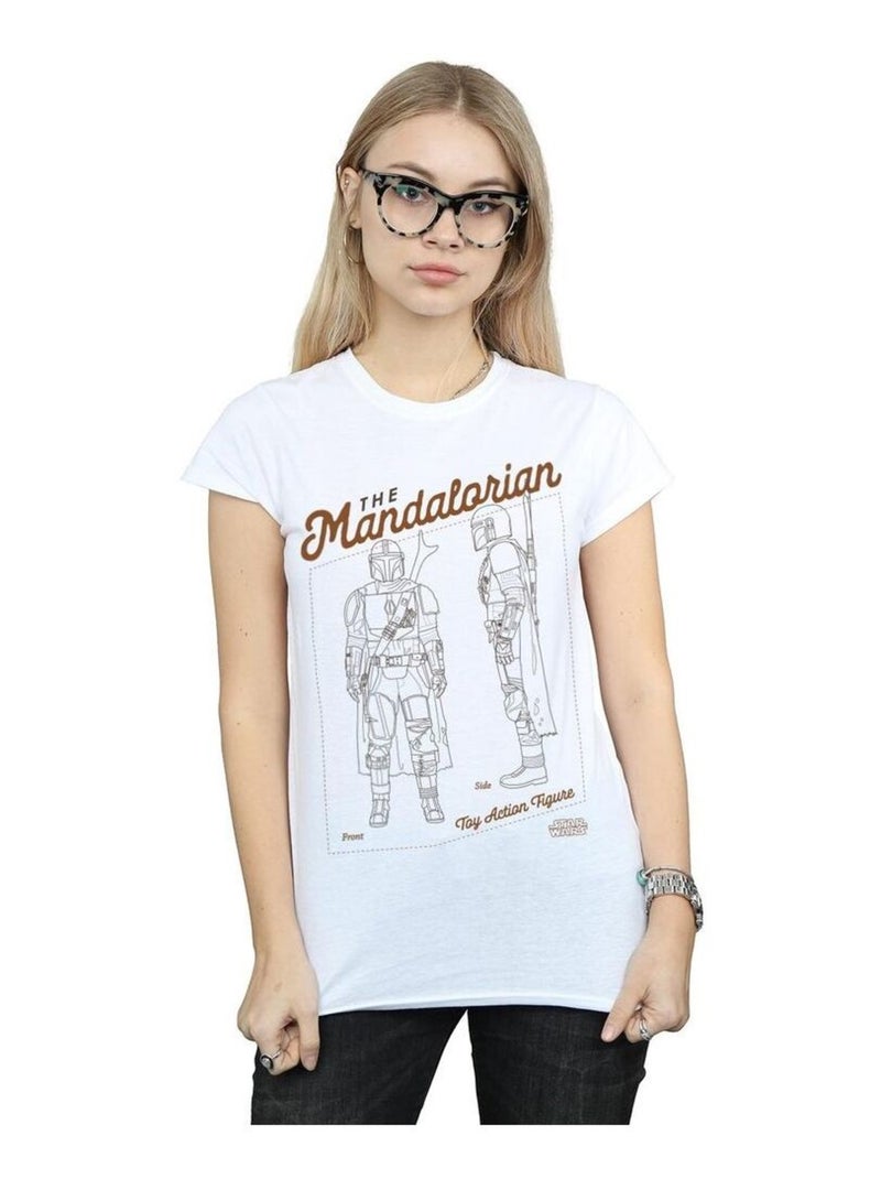 Star Wars - T-shirt THE MANDALORIAN ACTION FIGURE Blanc - Kiabi