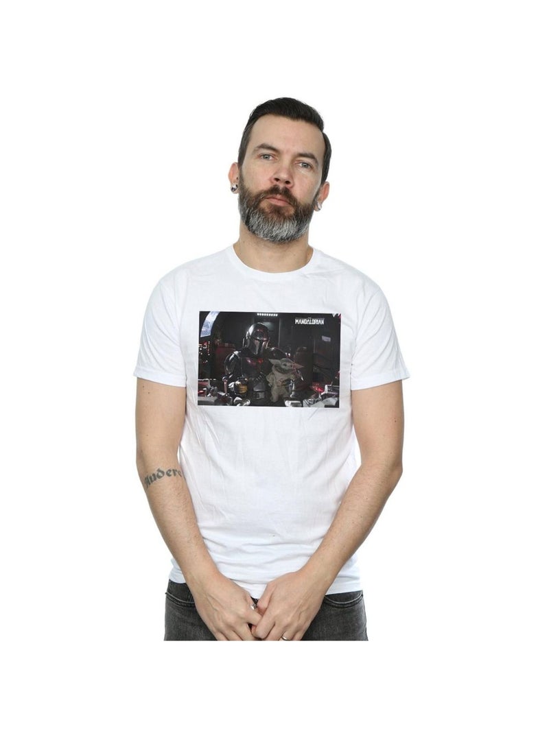 Star Wars - T-shirt THE MANDALORIAN AND CO-PILOT Blanc - Kiabi