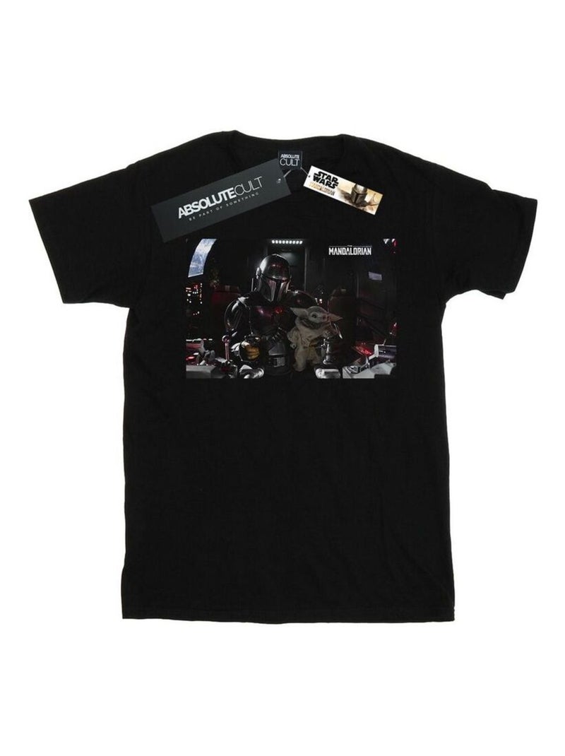 Star Wars - T-shirt THE MANDALORIAN AND CO-PILOT Noir - Kiabi