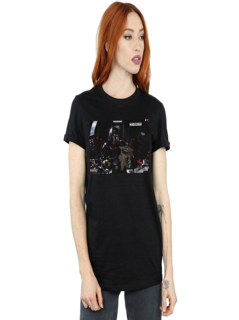 Star Wars - T-shirt THE MANDALORIAN AND CO-PILOT Noir - Kiabi