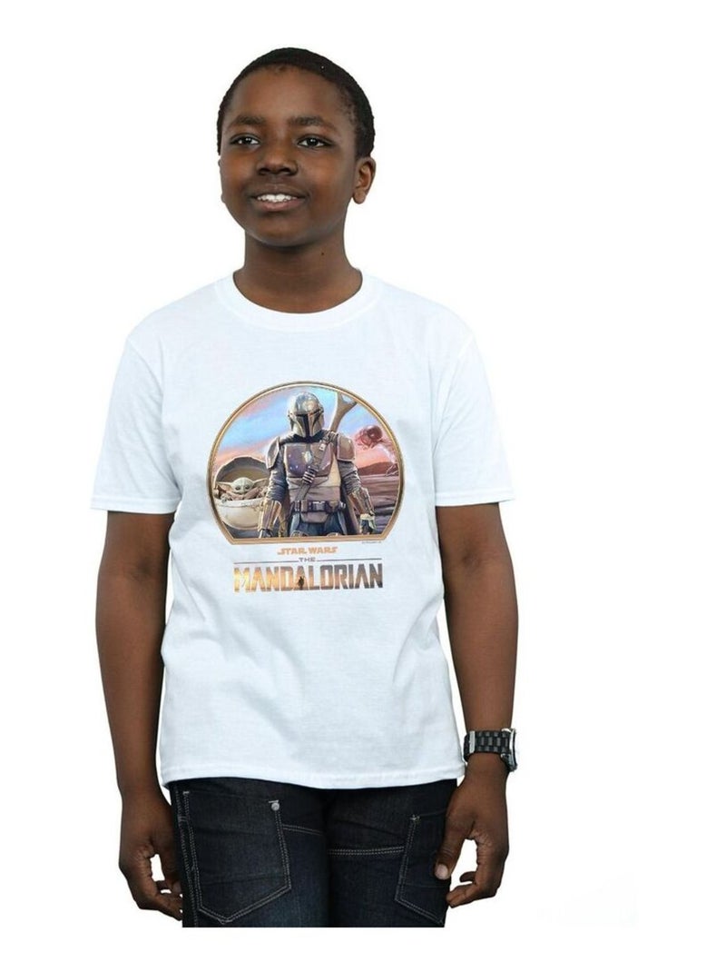 Star Wars - T-shirt THE MANDALORIAN AND THE CHILD Blanc - Kiabi