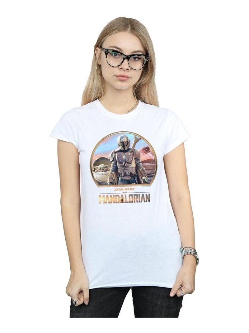 Star Wars - T-shirt THE MANDALORIAN AND THE CHILD Blanc - Kiabi