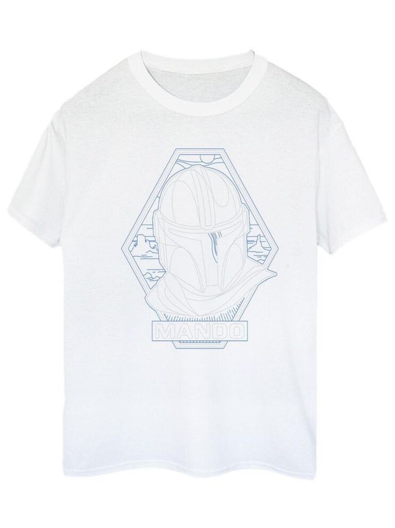 Star Wars - T-shirt THE MANDALORIAN Blanc - Kiabi