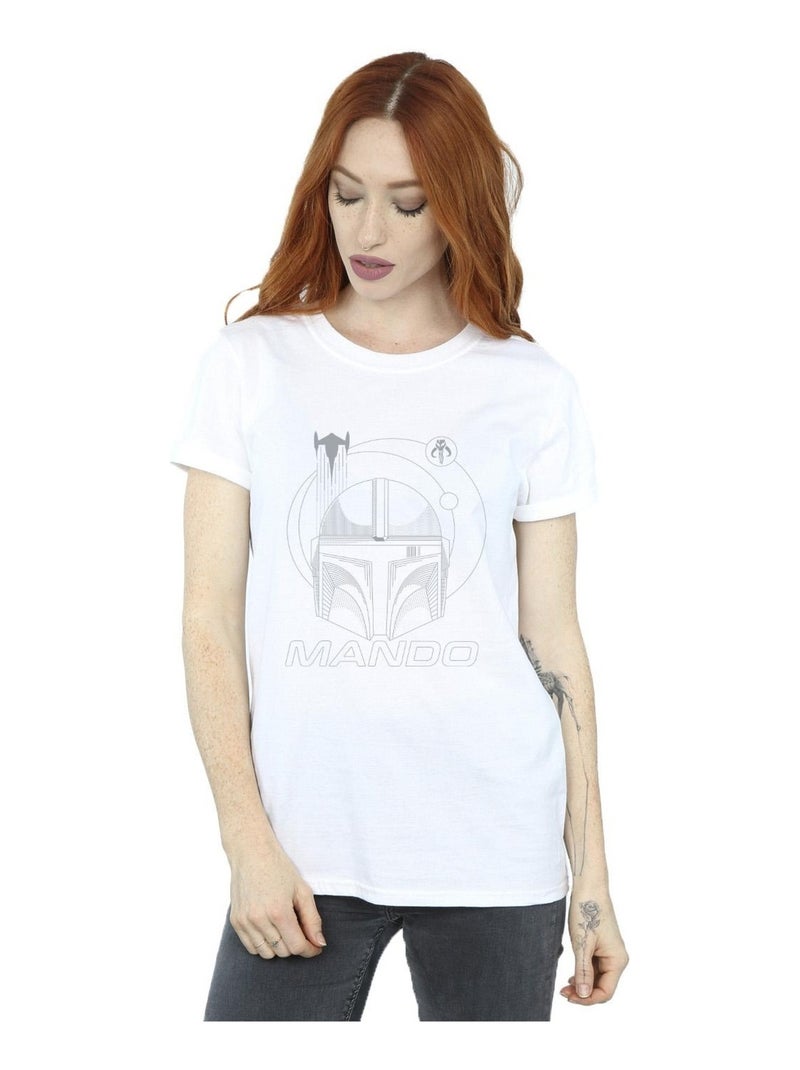 Star Wars - T-shirt THE MANDALORIAN Blanc - Kiabi