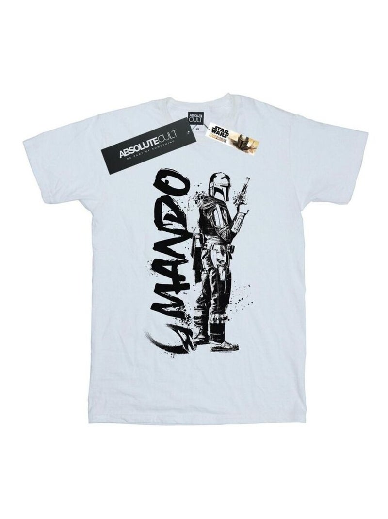 Star Wars - T-shirt THE MANDALORIAN Blanc - Kiabi