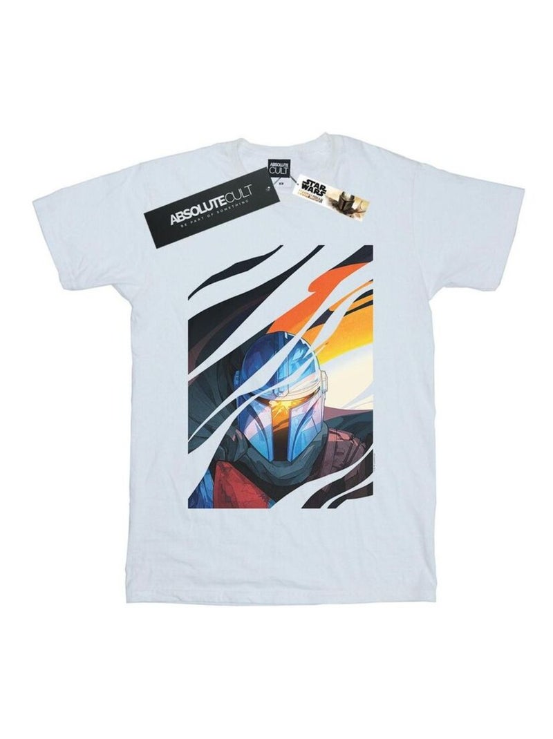 Star Wars - T-shirt THE MANDALORIAN Blanc - Kiabi