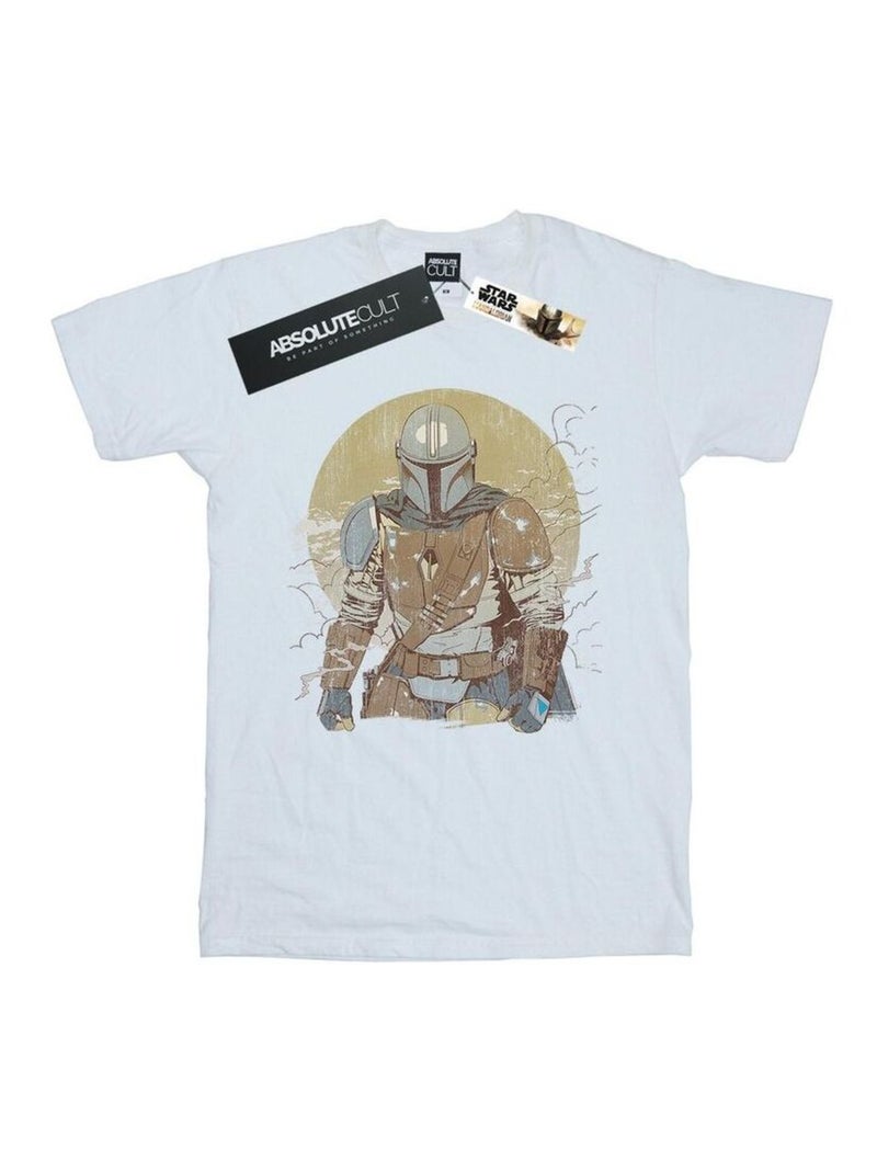 Star Wars - T-shirt THE MANDALORIAN Blanc - Kiabi
