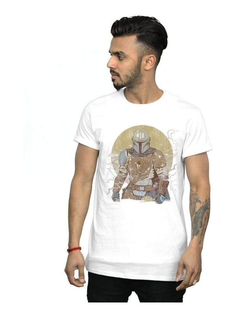 Star Wars - T-shirt THE MANDALORIAN Blanc - Kiabi