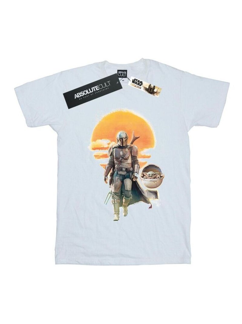 Star Wars - T-shirt THE MANDALORIAN Blanc - Kiabi