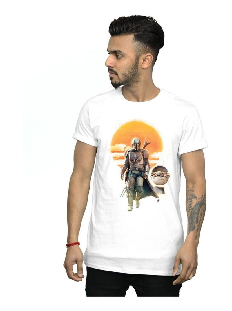 Star Wars - T-shirt THE MANDALORIAN Blanc - Kiabi