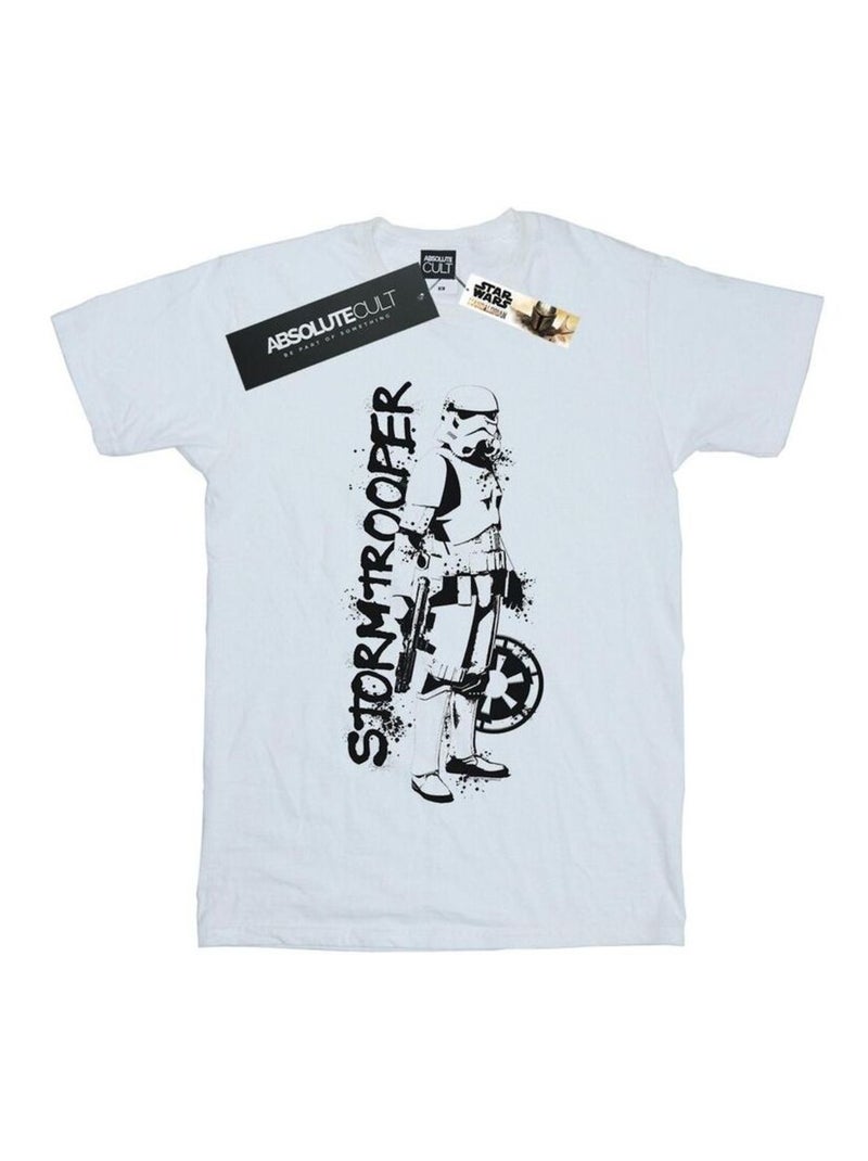 Star Wars - T-shirt THE MANDALORIAN Blanc - Kiabi