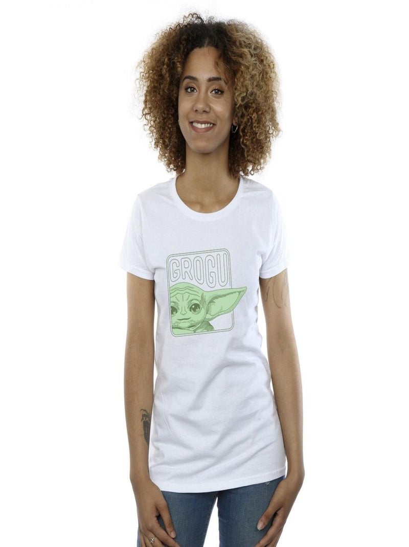 Star Wars - T-shirt THE MANDALORIAN Blanc - Kiabi