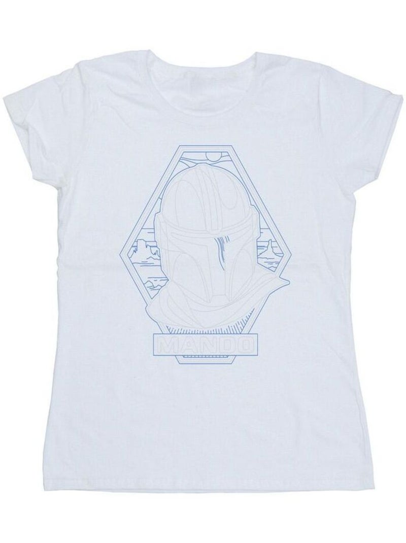 Star Wars - T-shirt THE MANDALORIAN Blanc - Kiabi