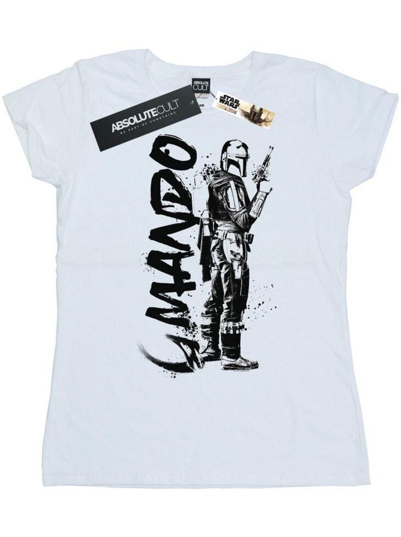 Star Wars - T-shirt THE MANDALORIAN Blanc - Kiabi