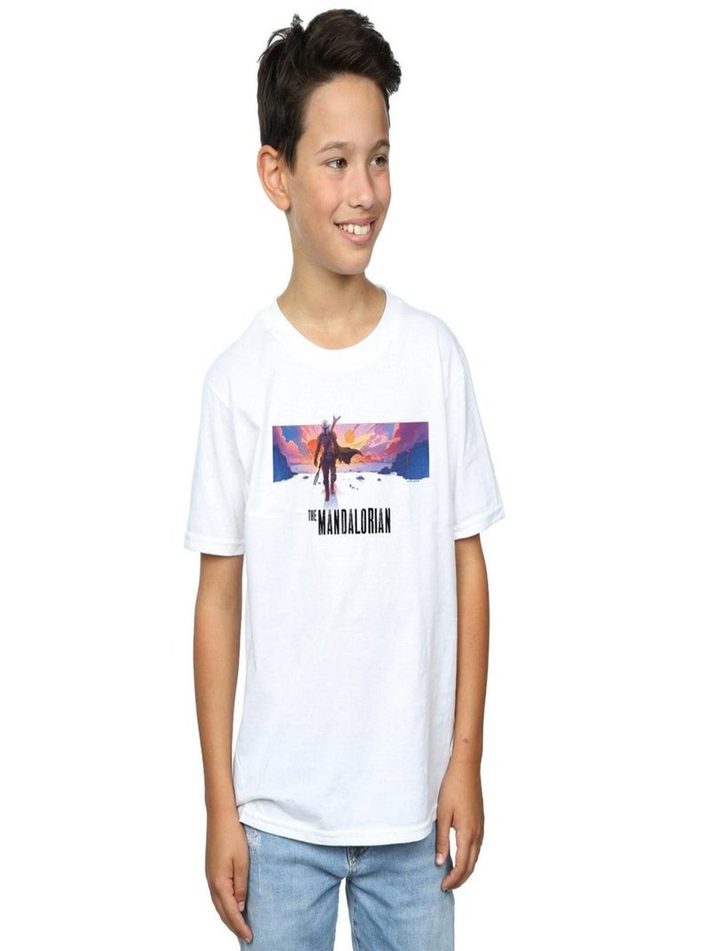 Star Wars - T-shirt THE MANDALORIAN Blanc - Kiabi