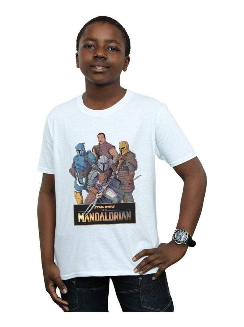 Star Wars - T-shirt THE MANDALORIAN Blanc - Kiabi