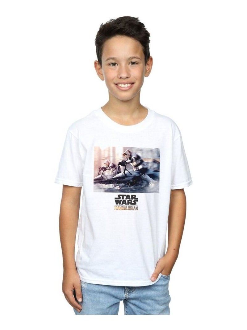 Star Wars - T-shirt THE MANDALORIAN Blanc - Kiabi