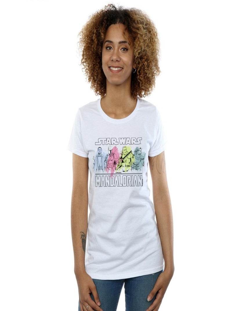 Star Wars - T-shirt THE MANDALORIAN Blanc - Kiabi