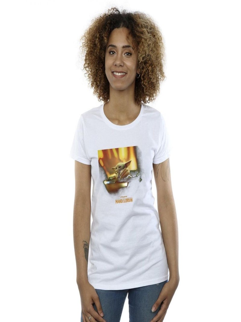 Star Wars - T-shirt THE MANDALORIAN Blanc - Kiabi