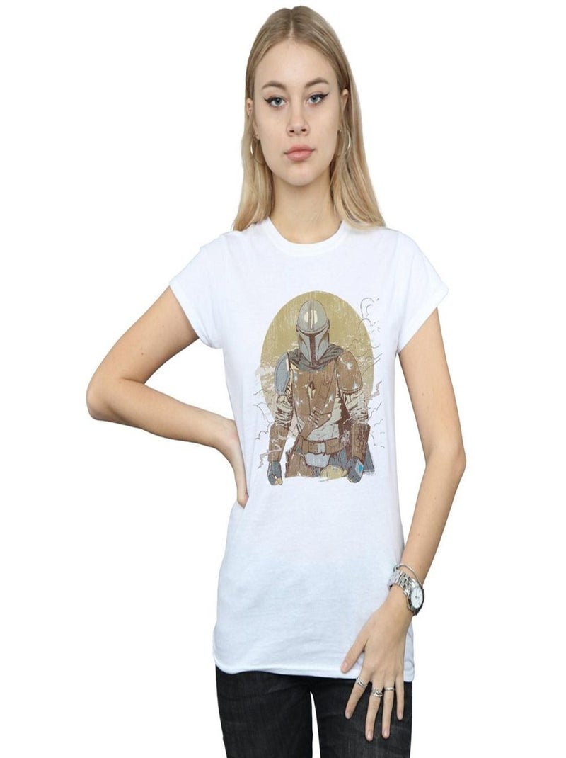 Star Wars - T-shirt THE MANDALORIAN Blanc - Kiabi