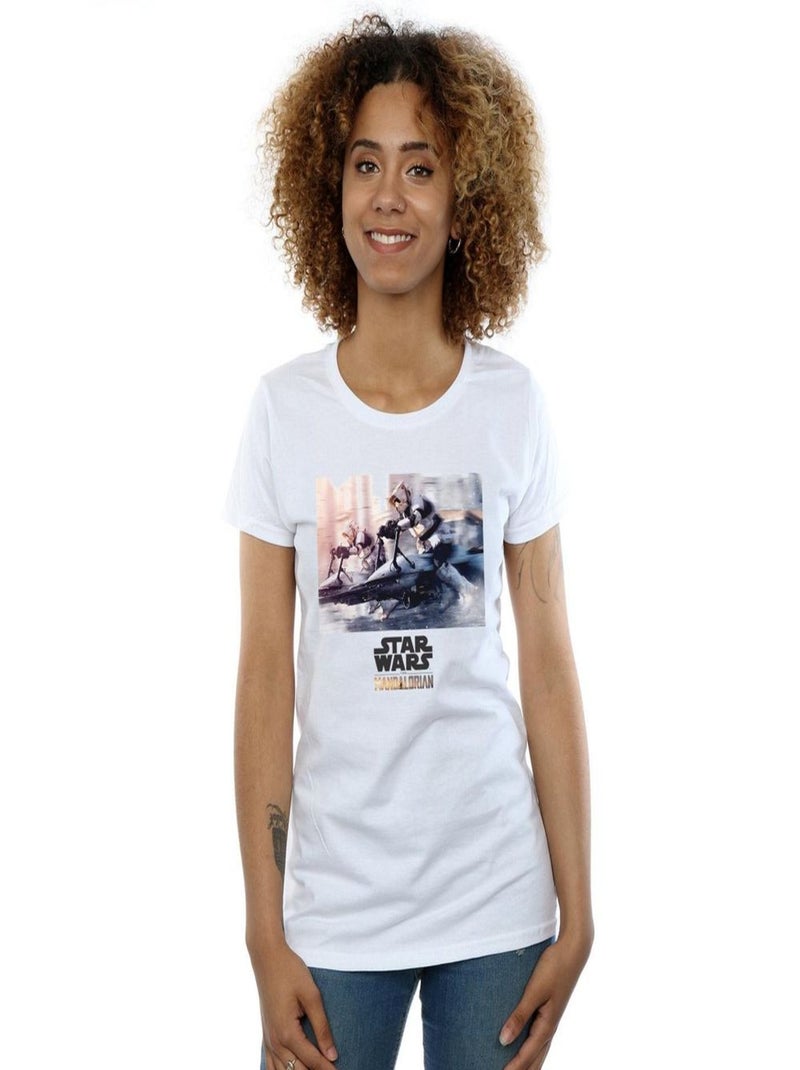 Star Wars - T-shirt THE MANDALORIAN Blanc - Kiabi