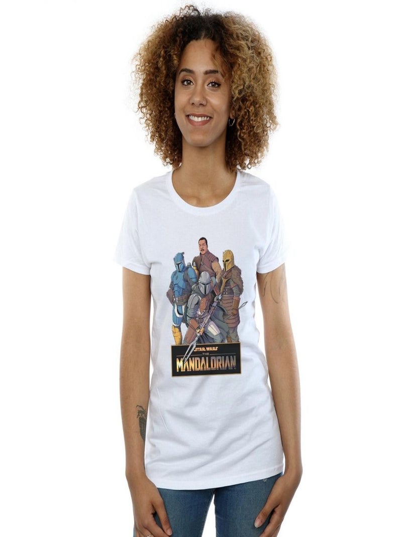 Star Wars - T-shirt THE MANDALORIAN Blanc - Kiabi
