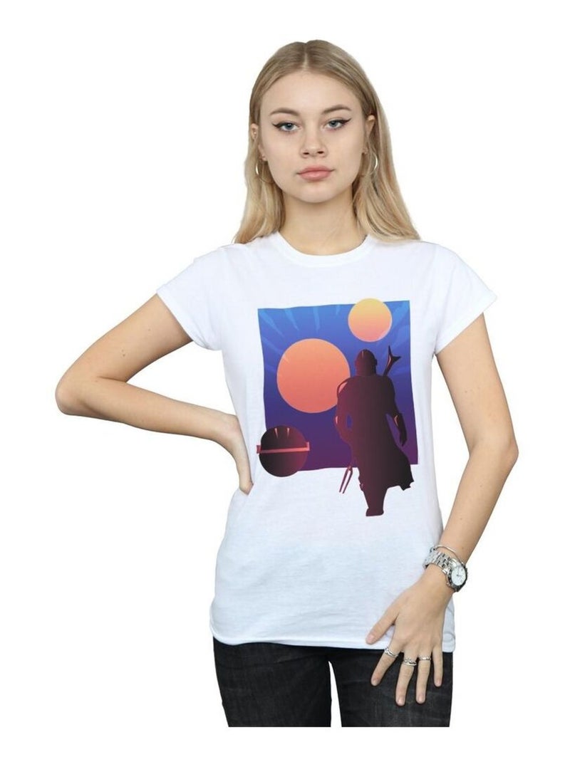 Star Wars - T-shirt THE MANDALORIAN Blanc - Kiabi