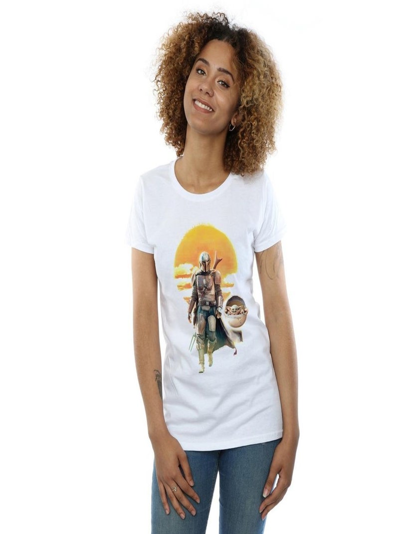 Star Wars - T-shirt THE MANDALORIAN Blanc - Kiabi