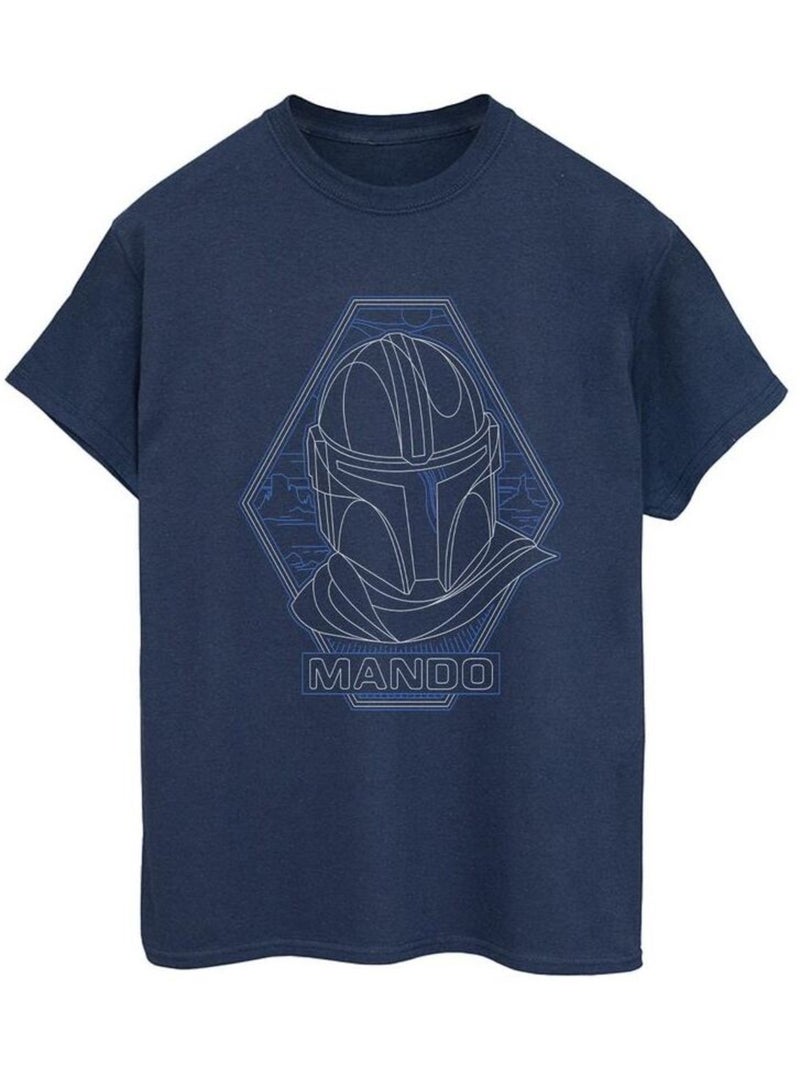 Star Wars - T-shirt THE MANDALORIAN Bleu marine - Kiabi